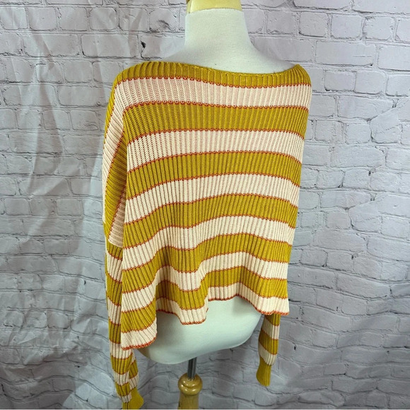 Free people just my stripe pullover sweater over-sized sz medium 100% cotton - Picture 7 of 8